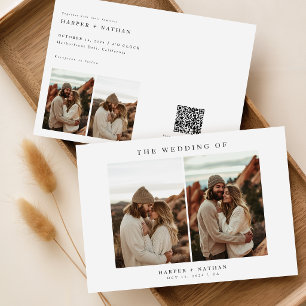 Convite Boho QR Code Foto Casamento