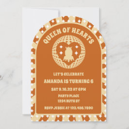 Convite Boho Queen Of Hearts Festa de aniversário Arch