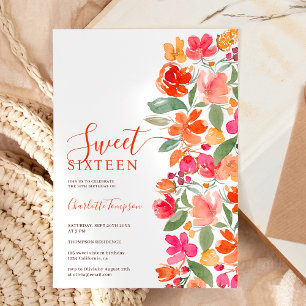 Convite Boho queimado orange ternura floral doce 16