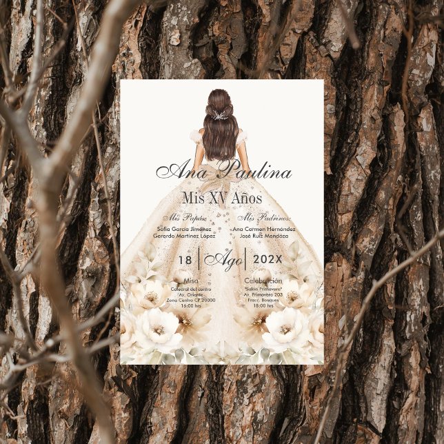 Convite Boho Quinceanera Espanhol  (Criador carregado)