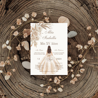 Convite Boho Quinceanera Espanhol