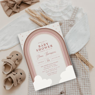 Convite Boho Rainbow Chá de fraldas Earthy Girl