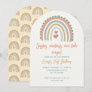 Convite Boho Rainbow Dreams Pale Yellow
