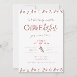 Convite Boho Rainbow Girl adorável aniversário maravilhoso