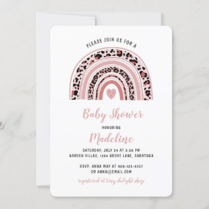 Convite Boho Rainbow Heart Chá de fraldas