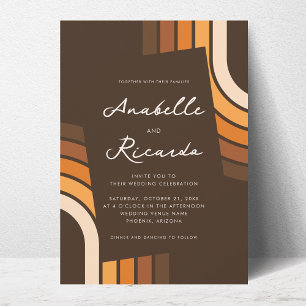 Convite Boho Rainbow Modern Script QR Code Casamento Fotog