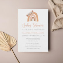Boho Rainbow Pampas Grass Chá de fraldas Rosa Flor