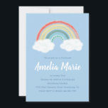 Convite Boho Rainbow Party Blue Boy Kids<br><div class="desc">Este tema do design de Coleção de Chás de fraldas Arco-Íris Boho com um Boho Arco-Íris Simplesmente Adorável em um palete cor rosa, azul ou verde celebra seu aniversário e Chá de fraldas muito especiais. Personalize isso com os detalhes de sua festa de aniversário e chá de fraldas de forma...</div>