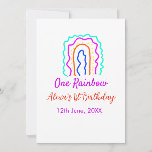 Convite Boho Rainbow, um aniversário de crianças brilhante