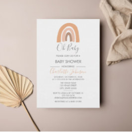 Convite Boho Rainbow Watercolor Girl Chá de fraldas