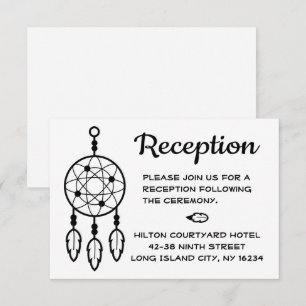 Convite Boho Recepção de Casamento Dreamcatcher Preto Bran