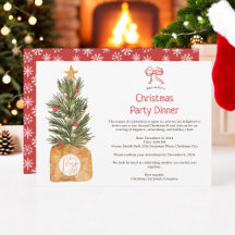 Boho Red e White Corporate Christmas Tree Party