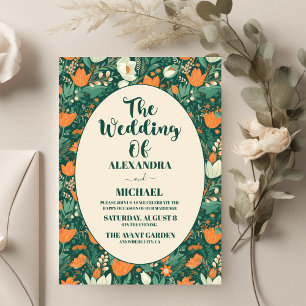 Convite Boho Retro Floral Wedding