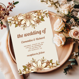 Convite Boho Retro Flowers | Casamento