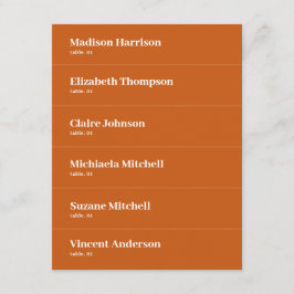 Convite Boho Retro Orange Place Card DIY