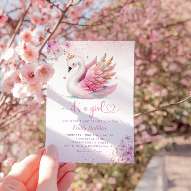 Convite boho rosa aquarela floral é um chá de fraldas femi (Criador carregado)