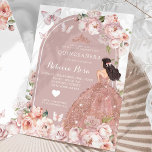 Convite Boho Rosa Dourada Moça Mexicana Princesa Quinceañe<br><div class="desc">Boho Rosa Dourada Garota Mexicana Princesa Quinceañera Convite</div>