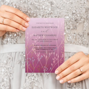 Convite Boho Rosa Grãos Selvagens E Casamento Foliar