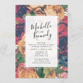 Convite Boho rosa moderno Casamento editável