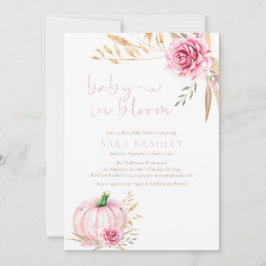 Convite Boho Russo outono chá de Bebê Pumpkin