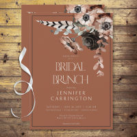 Boho Rust Black & White Flowers Bridal Brunch