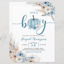 Boho Rustic Blue Pumpkin É um menino Fall Baby