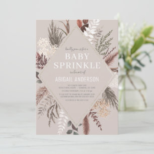 Convite Boho Rustic Floral Pampas Grass Baby Sprinkle Invi