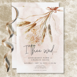 Convite Boho Rustic Pampas & Casamento de Buquê de Grama S