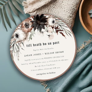 Convite Boho Rustic Rust Black Botanical Casamento In