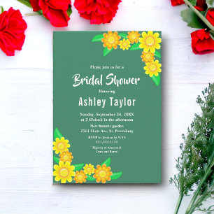 Convite Boho Rustic Sunflower Primavera Floral Chá de pane