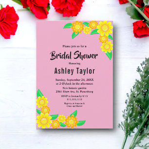 Convite Boho Rustic Sunflower Summer Chá de panela Floral