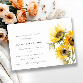 Convite Boho Rustic Sunflower Watercolor — Aniversário mín