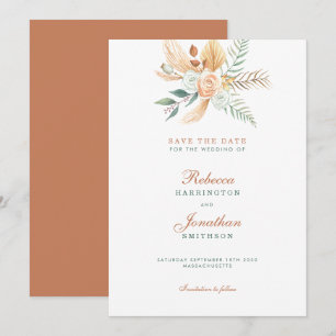 Convite Boho Rustic Terracotta Weding The Date
