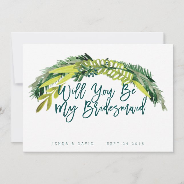 Convite Boho Rustic Você Será Minha Porta-Vozes (Frente)