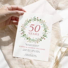 Convite Boho Rustic Wildflower 50º Aniversário de Casament