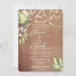 Convite Boho Rustic Wood and Lights Invation