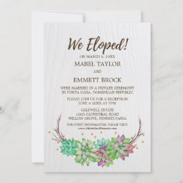 Convite Boho Rústico Recepção de Casamento com Floral e Su