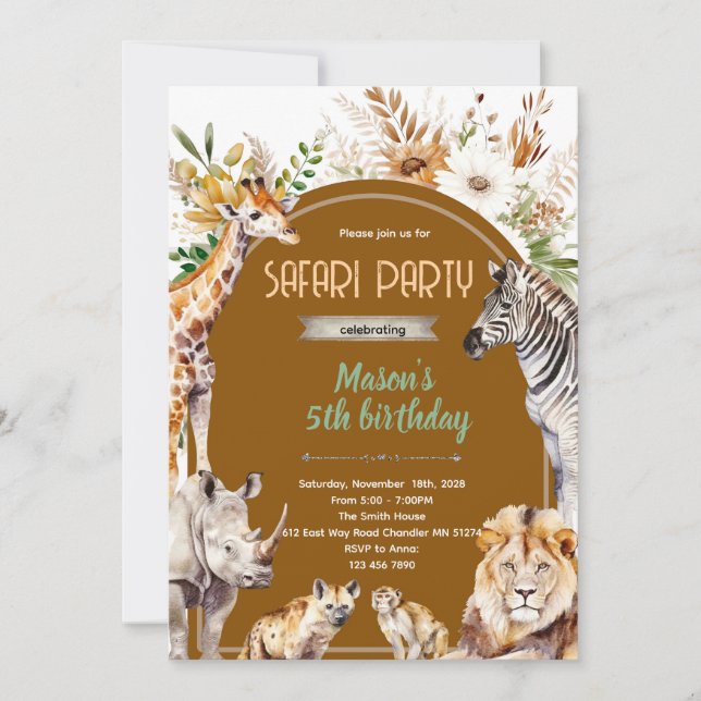Convite Boho safari party invitation (Frente)