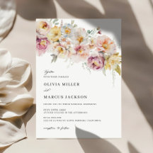 Boho Sage Blush Floral Invitation