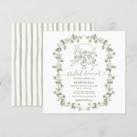 Boho Sage Floral Stripes Arco Bridal Brunch