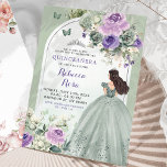 Convite Boho Sage Lavanda Floral Princesa Quinceañera<br><div class="desc">Boho Sage Lavanda Verde Princesa Floral Princesa Borboleta Quinceañera Convite</div>