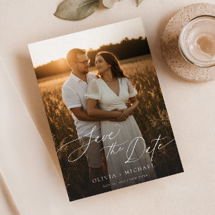 Convite Boho Salvar a data, foto minimalista Salvar a data