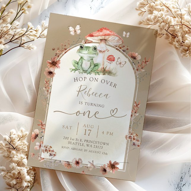 Convite Boho Sapo e Mushroom (Criador carregado)