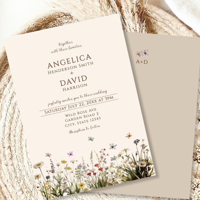 Convite Boho Selvagens Borboletas Casamento (Criador carregado)