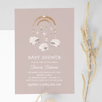 Boho Sheep Mobile | Chá de fraldas macio claro