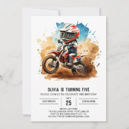 Convite Boho Simples Aniversário de Moto