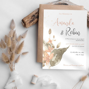 Convite Boho Simples Folha Verde