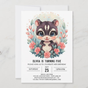 Convite Boho Skunk Birthday Encantado