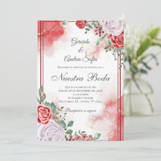 Convite Boho Spanish Wedding Invitation