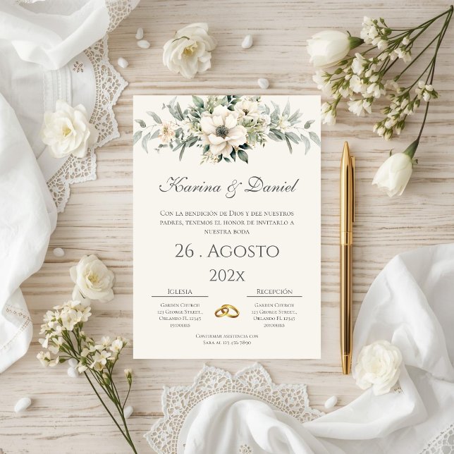 Convite Boho Spanish Wedding Invitation (Criador carregado)